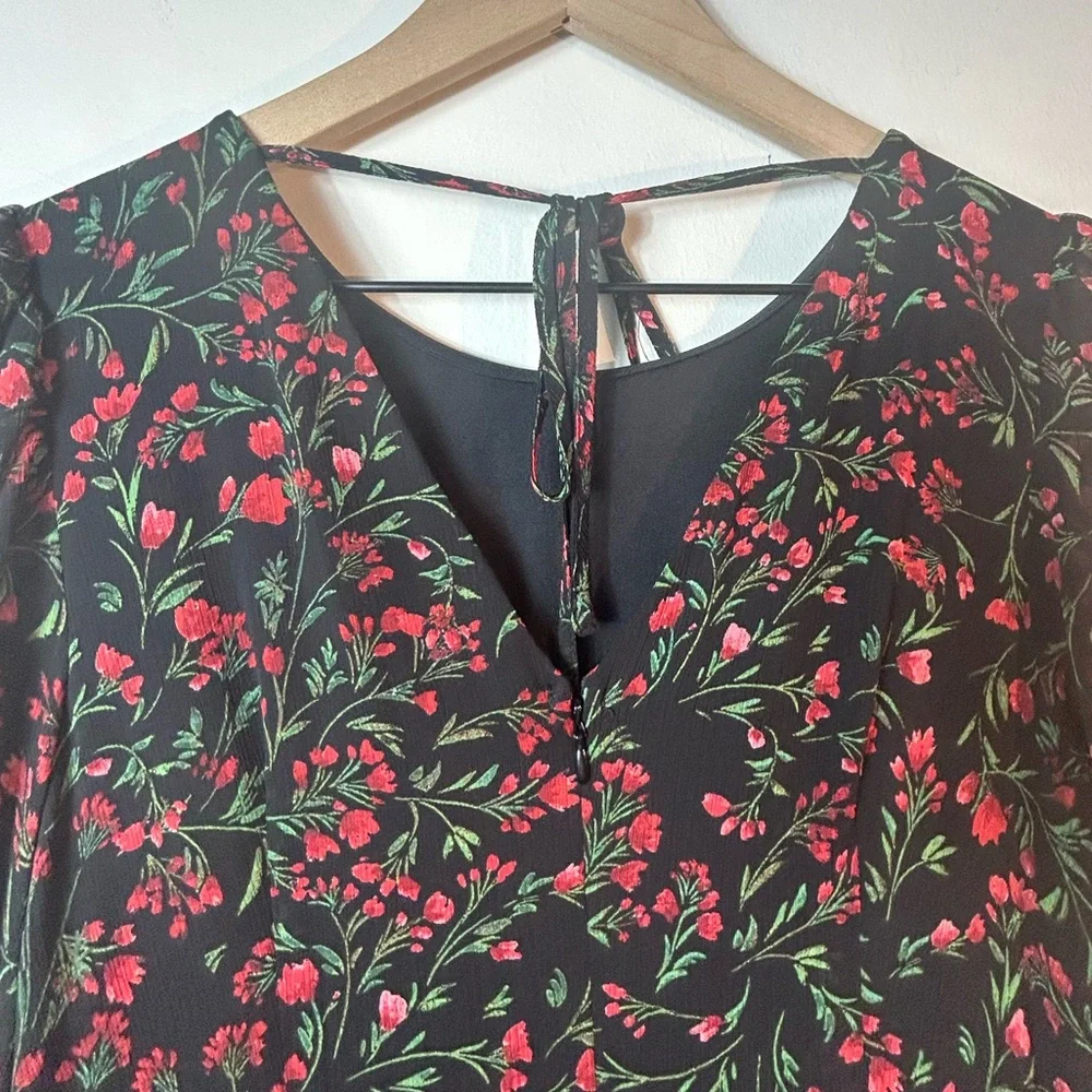 Calvin Klein Women's Sheath 3/4 Sleeve Floral Pleated Dress Size: 8 - Picture 9 of 15